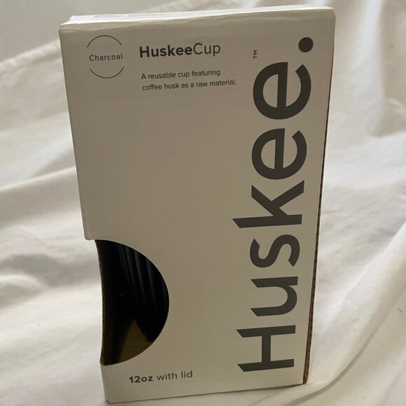 Huskee Reusable Coffee Cup - Charcoal 12 oz. With Lid Open Box - Picture 1 of 15